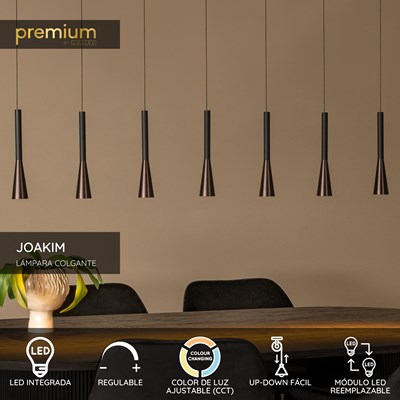 Lucide JOAKIM - Lámpara colgante - LED Regul. - CCT - 7x6,2W 2700K/4000K - Con módulo LED reemplazable - Café | Premium